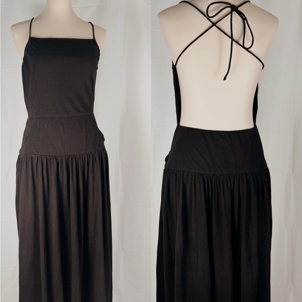 Free People Black Backless Dress